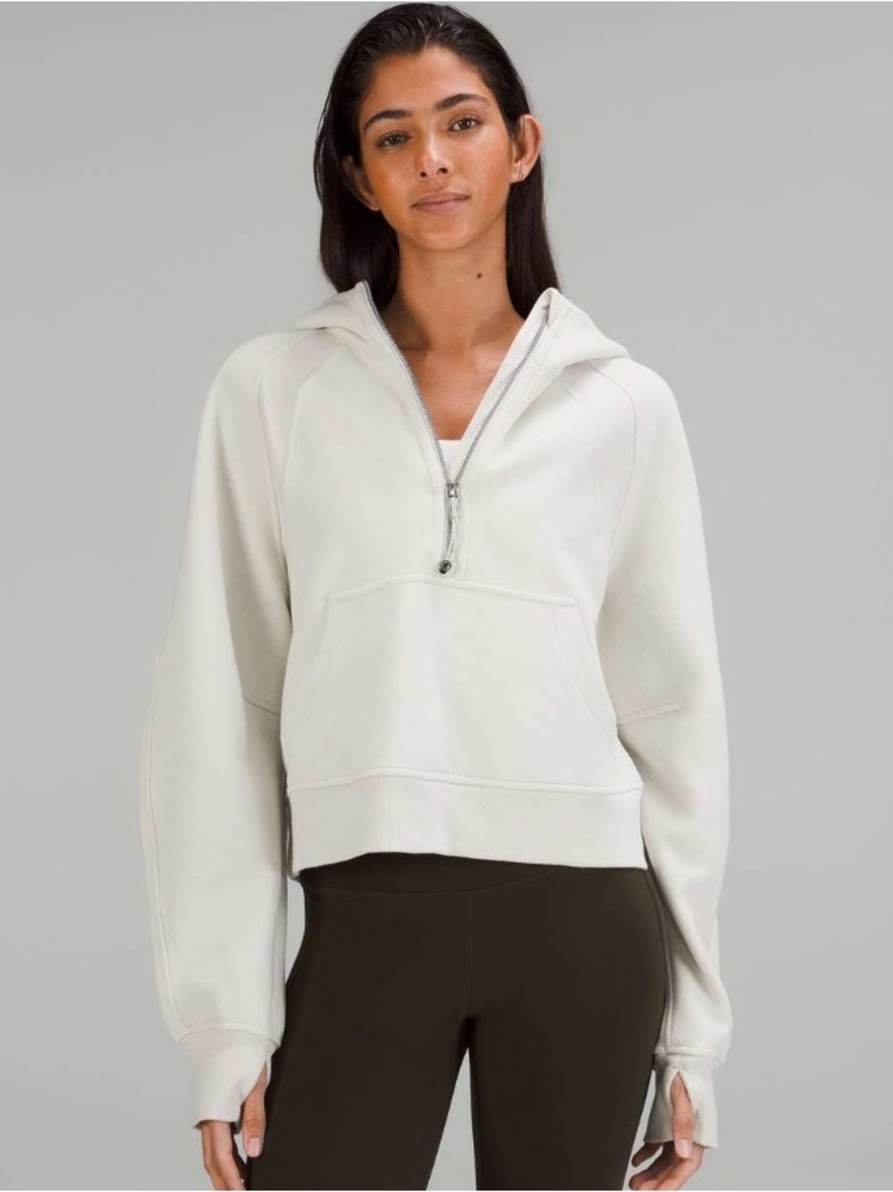Lululemon Scuba Oversized Half-Zip Hoodie Bone Cream Women’s Medium-Large
